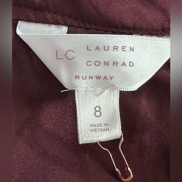 🌸 LC Lauren Conrad Runway Burgundy Floral Chiffon Ruffled Halter🌸 - Picture 6 of 10